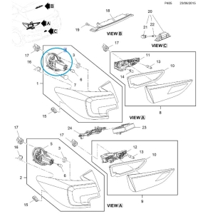 Gniazdo/płytka stykowa żarówek lampy tylnej  Astra K HB