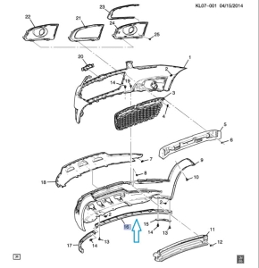 Przedłużenie przedniego zderzaka Captiva C140