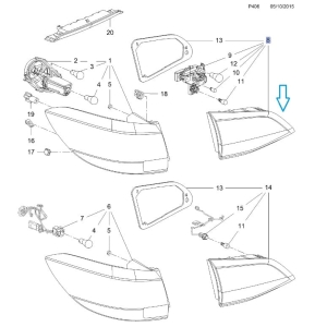 Tylna lampa klapy bagażnika Astra K kombi
