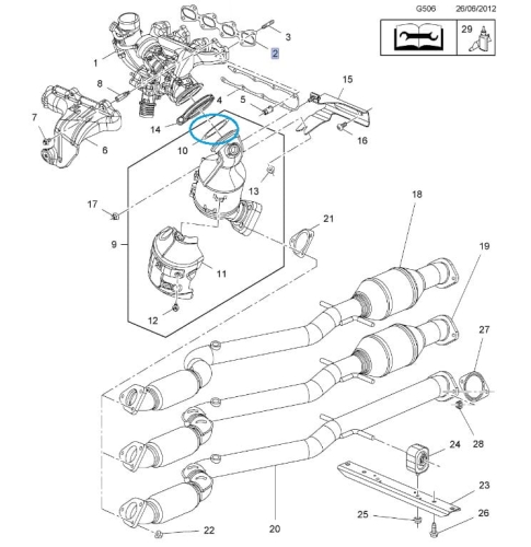 Uszczelka katalizatora Astra J 1.4T