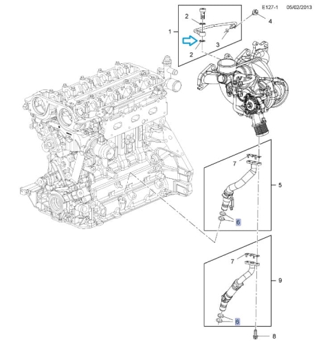Uszczelka pierścieniowa zasilania turbo Astra J 1.4T
