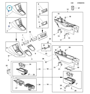 Spinacz konsoli środkowej Astra K