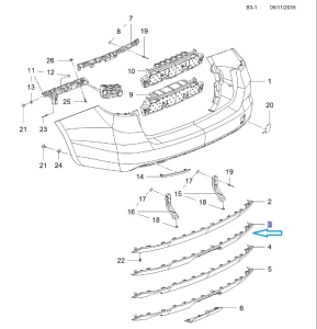 Przedłużenie tylnego zderzaka Astra K