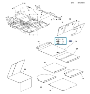Klamka pokrycia podłogi przestrzeni ładunkowej 