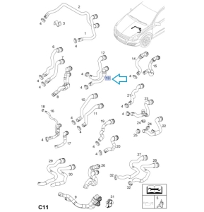 Przewód nagrzewnicy wylot Astra H