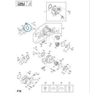 Uszczelka krzyż a wlotu wody Astra H