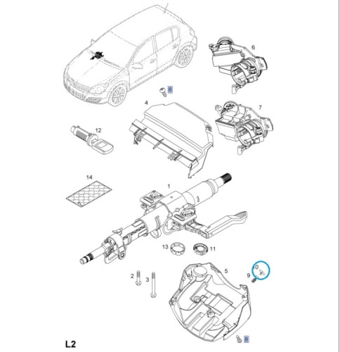 Zaślepka śruby montażowej kołpaka kolumny kierowniczej Astra H