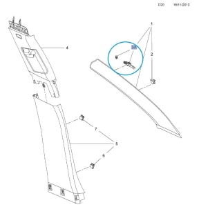 Spinka montażowa wewn. słupka A Insignia A