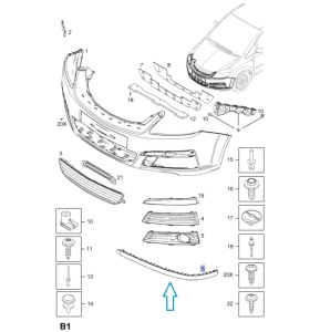 Przedłużenie zderzaka przedniego Zafira B