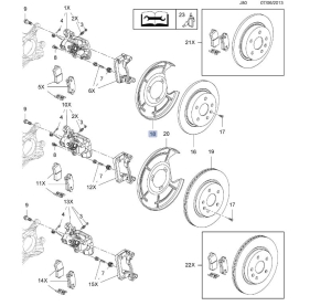 osłona tarczy hamulcowej tył insignia a lewa