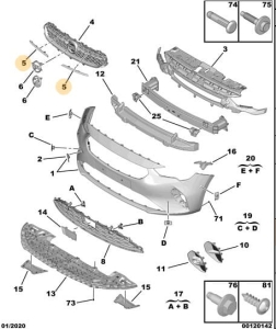 Listwa chromowa atrapy przedniego zderzaka