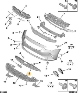 Dolna kratka przedniego zderzaka