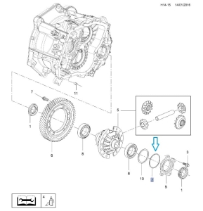 Uszczelka kołnierzu łożyska mechanizmu różnicowego Astra H
