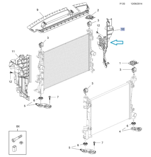 Prowadnica powietrza prawa Corsa E