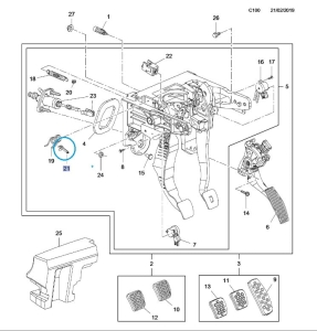 Ustalacz sprężyny powrotnej sprzęgła Astra J