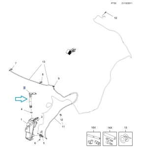 Szyjka wlewowa płynu spryskiwacza Meriva B