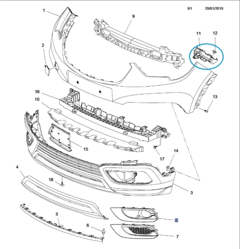 Ślizg zderzaka przedniego