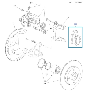 Komplet klocków hamulcowych tył 