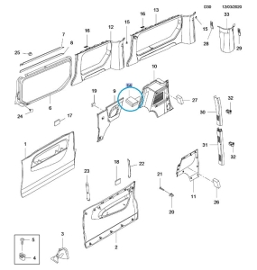 Pokrycie wykończenia tylnego wewnętrznego boczka 