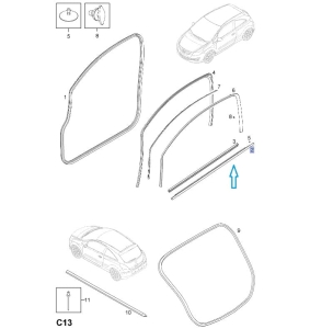Uszczelka zgarniająca szyb przednich zewn.