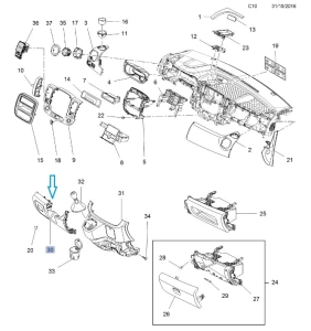 Wykończenie dolnej części deski rozdzielczej 