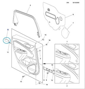 Kołpak śruby montażowej tylnego boczka drzwi 