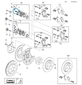 Sprężyna powrotna zacisku Astra J 