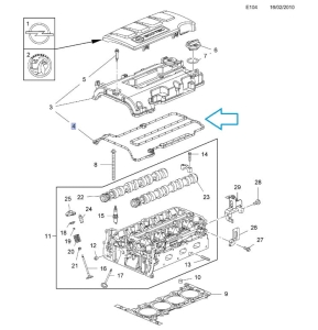 Uszczelka pokrywy zaworów Astra J