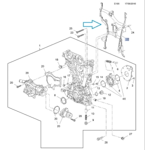 Uszczelniacz przedniej pokrywy silnika Astra J
