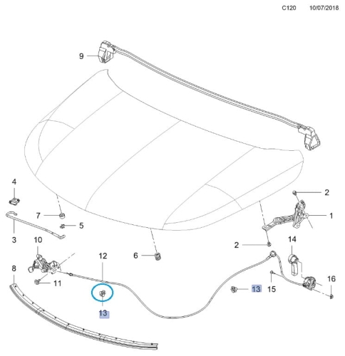 Zacisk ustalający linkę maski Karl
