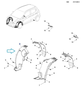 nadkole opel Karl  rocks część przednia 