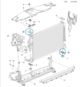 Wspornik chłodnicy wody Insignia B