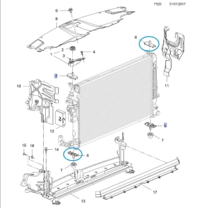 Wspornik chłodnicy wody Insignia B