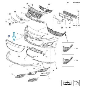 Wypraska przedniego zderzaka Astra J 
