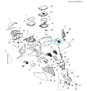 Kratka nawiewu wewn. Cruze 