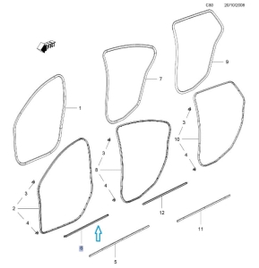 Uszczelka wewn. szyby drzwi kierowcy Insignia A