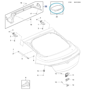 Wtyk osłony rynienki odpływowej Insignia A