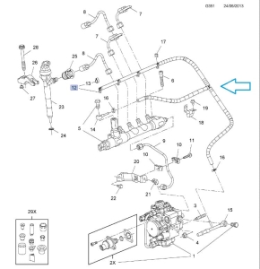 Przewód przelewowy wtryskiwaczy Astra J 