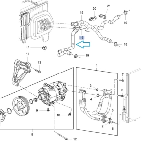 Przewód nagrzewnicy wylotowy Meriva B