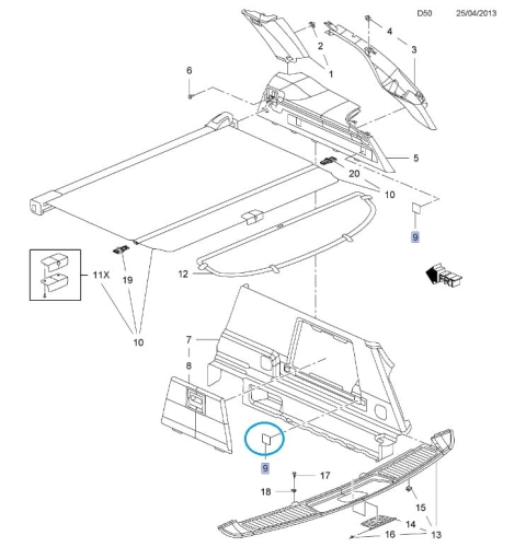 Zaślepka tylnego boczku Insignia A
