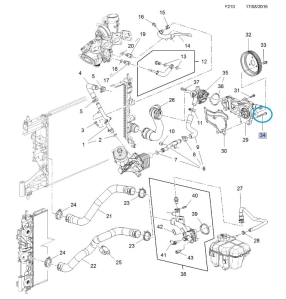 Śruba montażowa pompy wody Astra J