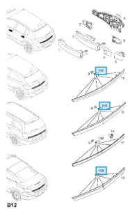 Zestaw mocujący tylnej listwy klapy Astra H