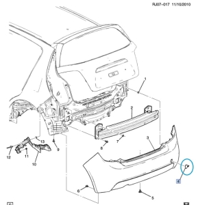 Zaślepka haka holowniczego tylnego zderzaka Aveo T300