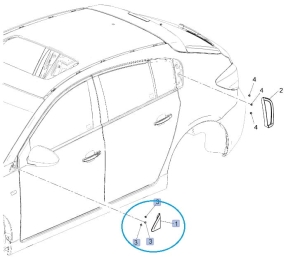 Narożnik błotnika przedniego Cruze