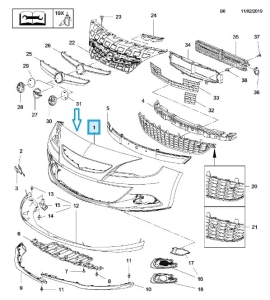 Zderzak przedni Astra J 