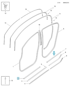 Uszczelka zgarniająca wewn. drzwi tylnych Corsa E