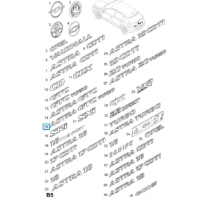 Emblemat tylnej klapy Astra GTC Turbo