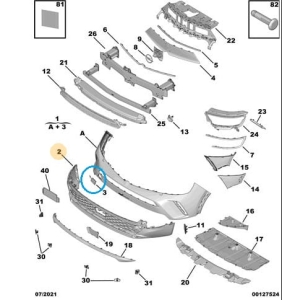 Zaślepka haka holowniczego przedniego zderzaka Mokka 2021
