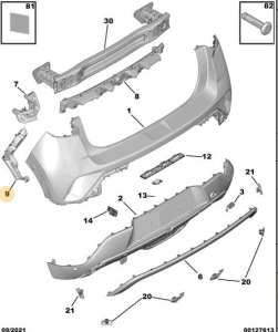 Ślizg zderzaka tylnego Mokka 2021
