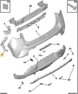 Ślizg zderzaka tylnego Mokka 2021